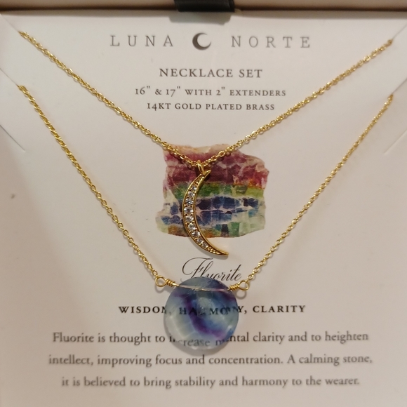 2 LUNA NORTE FLUORIDE STONE RHINESTONES 14KT GOLD - Picture 6 of 9